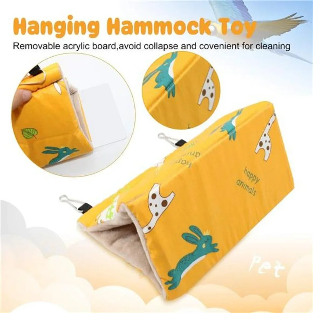 Winter Warm Bird Nest House - Hanging Hammock Velvet Shed Hut Cage Plush Fluffy